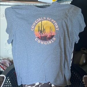 Wrangler Gray T-Shirt with Desert Graphic